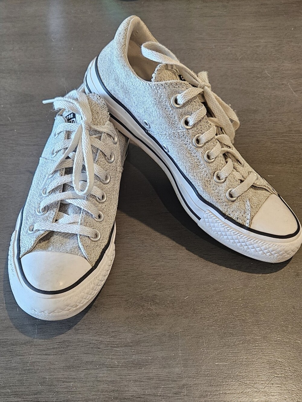 Converse Chuck Taylor All Star Low Top Sneakers - Light Gray Size 7